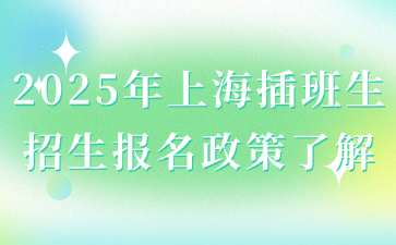 2025年上海插班生招生报名政策了解