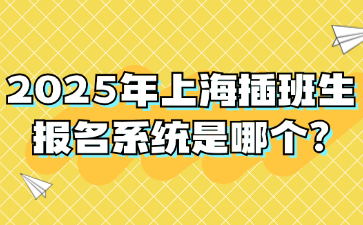 2025年上海插班生报名系统是哪个?