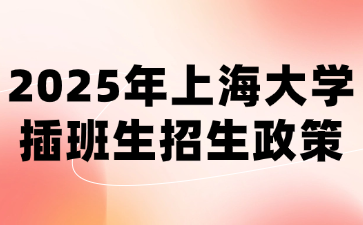 2025年上海大学插班生招生政策